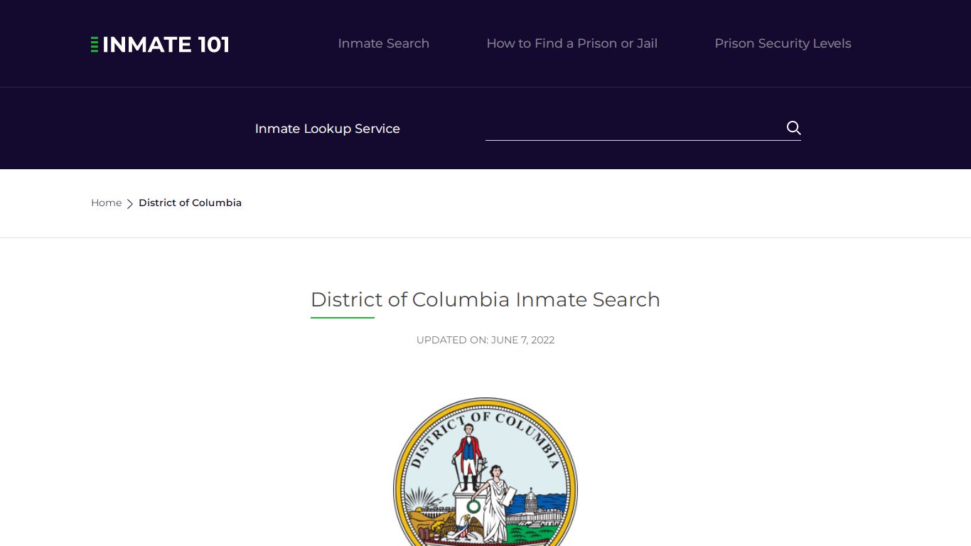 District of Columbia Inmate Search – District of Columbia Department of ...